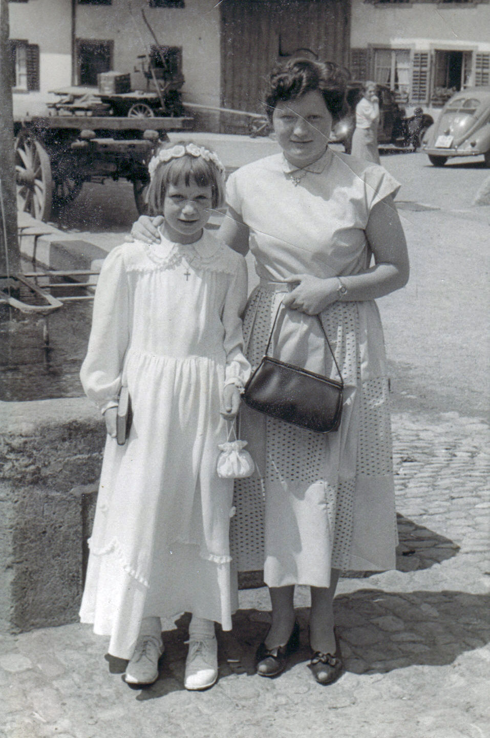 Low Sunday 1953. My mom with her little sister Katharina.