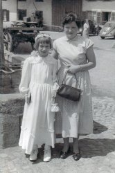 Low Sunday 1953. My mom with her little sister Katharina.