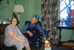 My grandparents celebrated the New Year of 1954 in their new ranch style home that replaced the old farmhouse. Champaign County, Illinois. View full size.