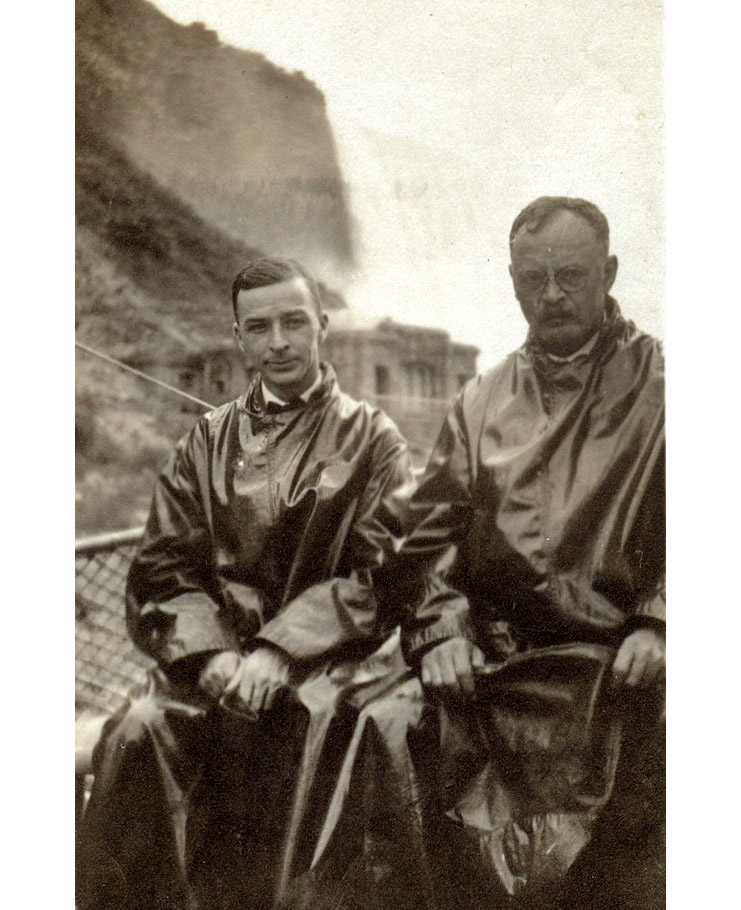 My grandfather and his new father-in-law on a trip to Niagara Falls around 1922.