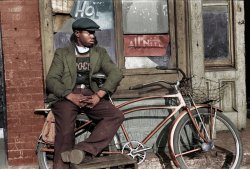 July 1941. "Street scene in Chicago Black Belt." Colorized (by me) from this Shorpy original. View full size.
Great JobVery natural looking colors! Not so easy to do in PhotoShop as some people might believe.
(Colorized Photos)