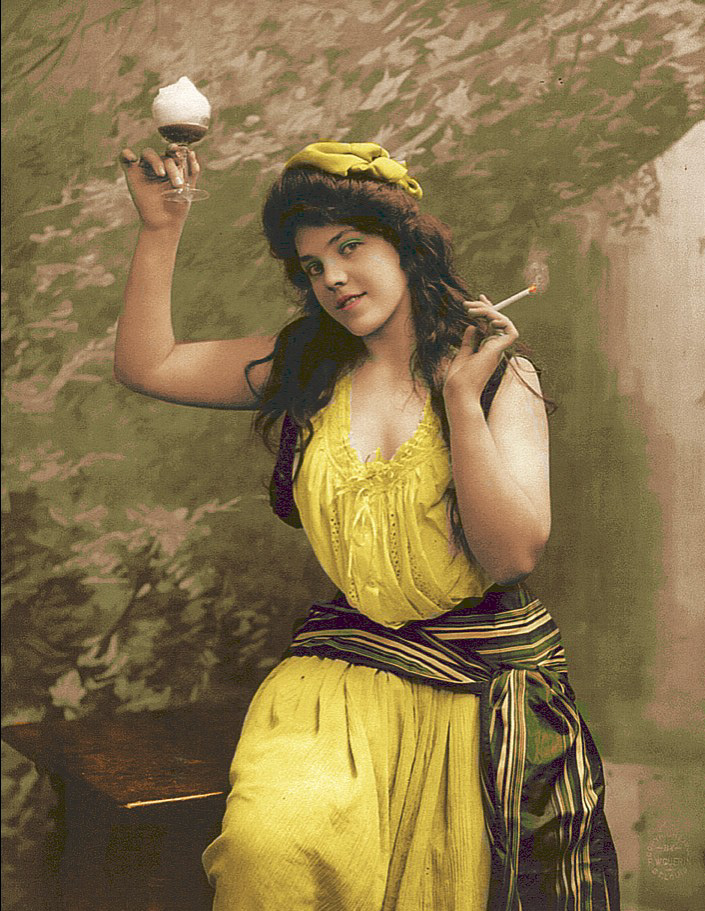 This is my colorized version of a popular gal from Shorpy's images. View full size.
