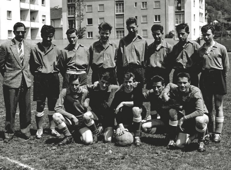 My uncle (center) FC Wettingen Switzerland 1956. View full size.

