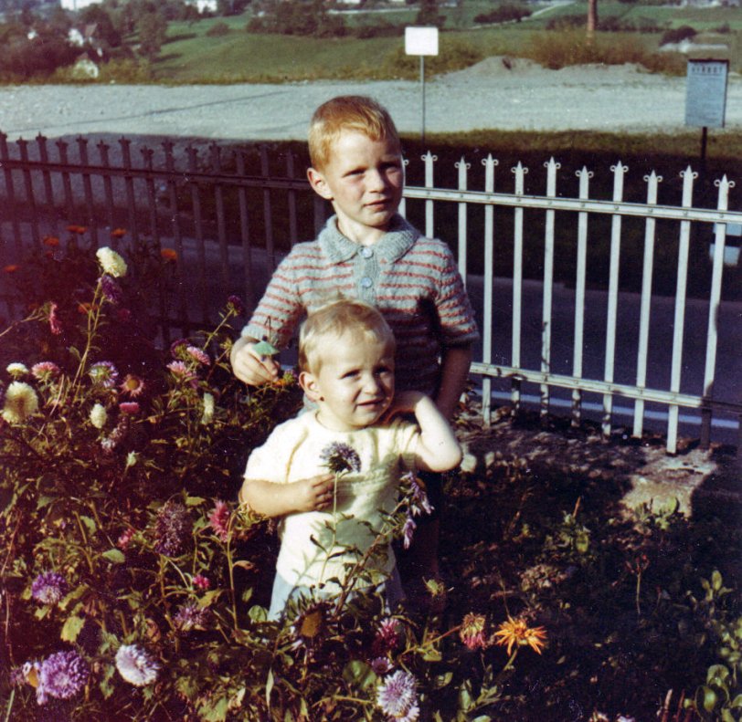 Me and my brother near Zurich, Switzerland, ca. 1964 or 1965.

