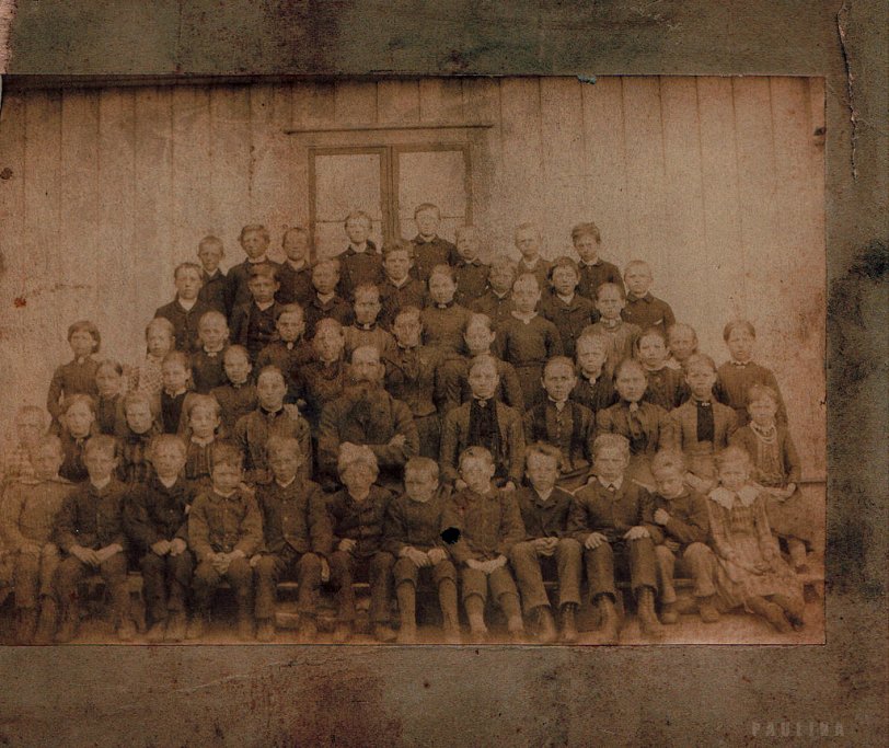 I am not sure where this photo was taken or when, there was no information upon the photo. I wish I knew the story....I figure it was a school photo it is just an amazement to look at this and imagine the lifestyle... No smiles either...