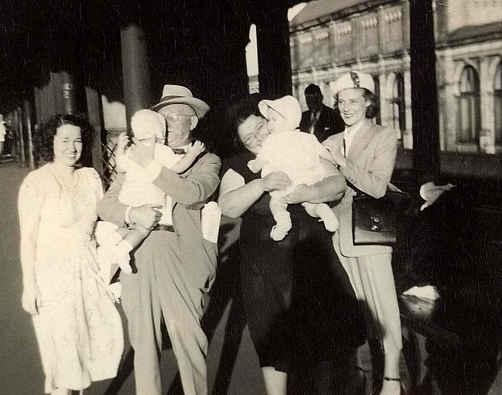 Philadelphia, 30th St. Station, 1947. My mother and grandparents and elder brother as baby. View full size.