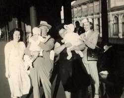 Philadelphia, 30th St. Station, 1947. My mother and grandparents and elder brother as baby. View full size.
(ShorpyBlog, Member Gallery)