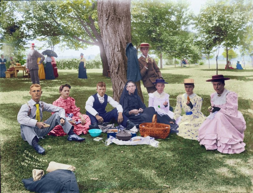 My colorized and slightly restored version of this  Shorpy original. View full size.

