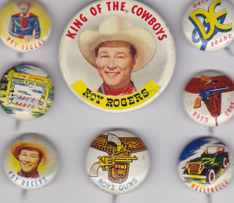 Here is my collection of Post Cereal pins from the late 1940s and early '50s. They all say Post Grape Nuts Flakes on the back and some are dated as late as 1953. View full size.

