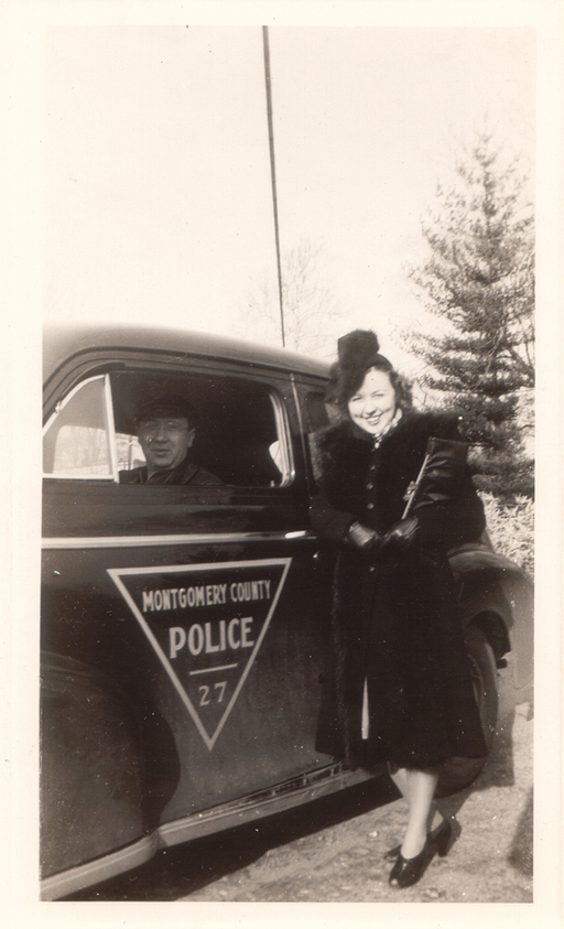 My grandparents, Ruth and Stanley Harding, taking a break from their daily duties to say cheese. My grandaddy would retire detective sgt. of the Montgomery County, MD, police force, and spend the rest of his life farming. This photo was taken in the mid 1940s, but I'm not positive as to which year exactly. I love the fir and dimples! View full size.