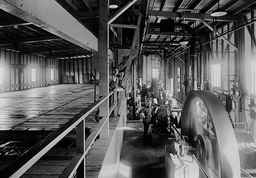 Inside the Puritan Ice Company of Santa Barbara, CA, circa 1928. Puritan manufactured block ice for rail cars transporting fresh produce.