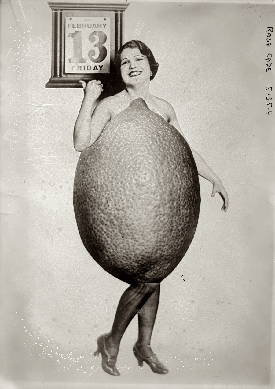 Rose Cade, Queen  of Lemons, in 1920. View full size. G.G. Bain Collection.