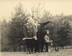Reinbolt family photo Christmas card. Off to the woods to cut down a tree, maybe.
(ShorpyBlog, Member Gallery)