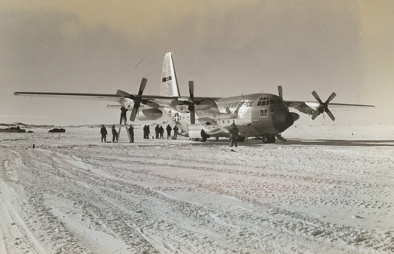 Resupply of the U.S. Research Team in Antarctica. View full size.
