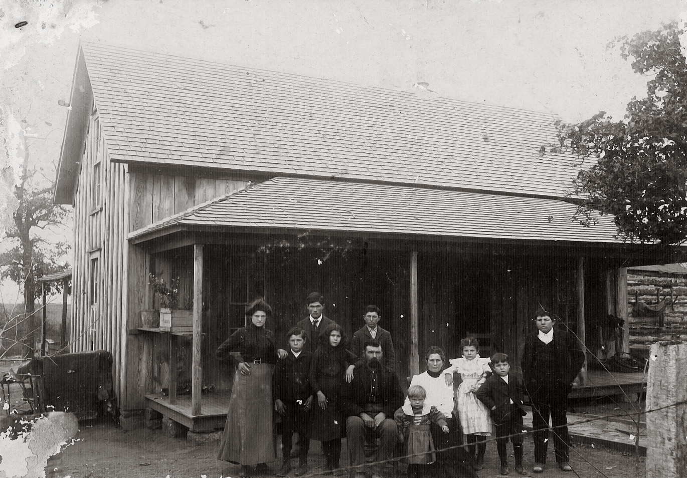 I purchased a group of images over the weekend at an event called Trade Days at Tannihill Ironworks Historical State Park in McCalla, Alabama. This photo was among them. I do not know where it was taken but some of the other images in the group indicate that they are of the Taylor family. One of the photos was dated 1906 and was signed Walter Taylor, Elmira NY. Another photo said it was from Okla. View full size.