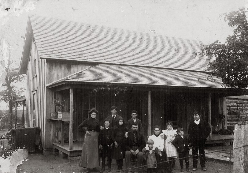 I purchased a group of images over the weekend at an event called Trade Days at Tannihill Ironworks Historical State Park in McCalla, Alabama. This photo was among them. I do not know where it was taken but some of the other images in the group indicate that they are of the Taylor family. One of the photos was dated 1906 and was signed Walter Taylor, Elmira NY. Another photo said it was from Okla. View full size.
