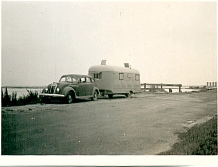 My parents' Chrysler Airflow and El-Car Trailer during WWII.