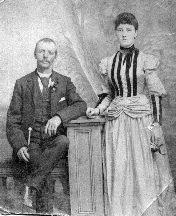 I don't know whom this is; I suspect it is my wife's great-grandfather, Francis Sprigg Chapman, and his wife, Jane Minerva Oakes, who got married in 1870 in Susanville, California. 