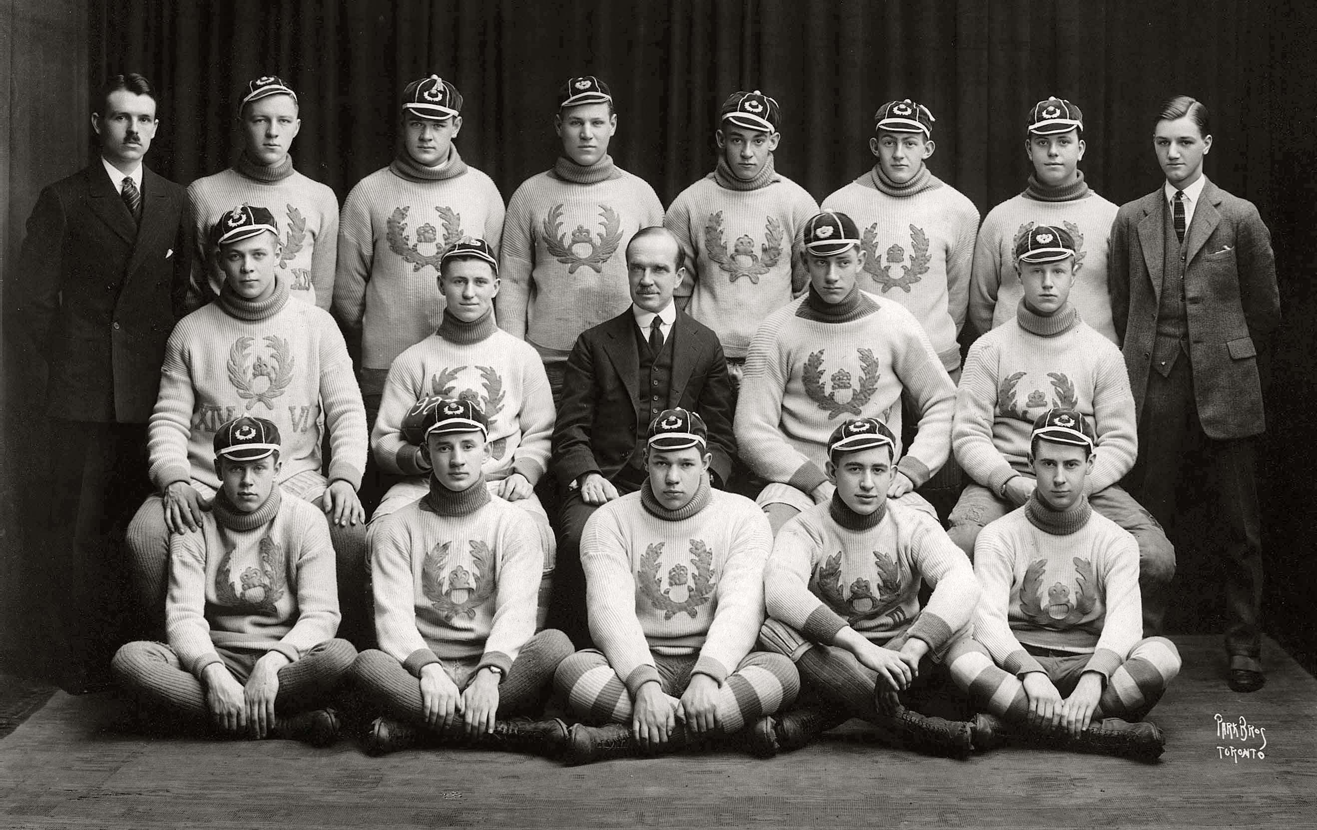 An unknown Canadian soccer Team. Scanned from an 8x10 black and white print. View full size.