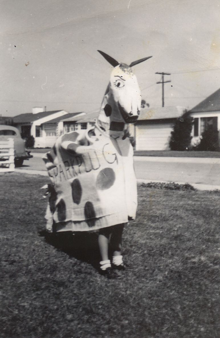 My aunt and my dad as kids (obviously) running around the front yard pretending to be a horse. Since this takes coordination of two people, I imagine they didn't play too much in this.
