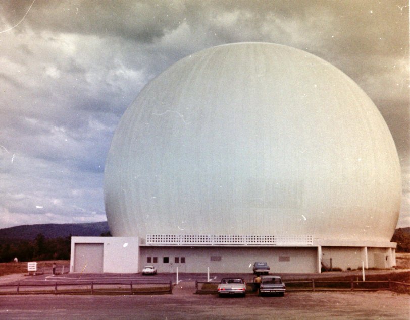 Unsure of the date though likely early 1960s. Andover Earth Station, Andover Maine. View full size.
