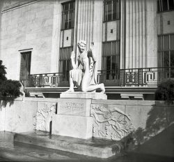 Statue of Puck at the Folger Shakespeare Museum in Washington, DC. Picture was dated 1955. From my negatives collection. View full size.
(ShorpyBlog, Member Gallery)