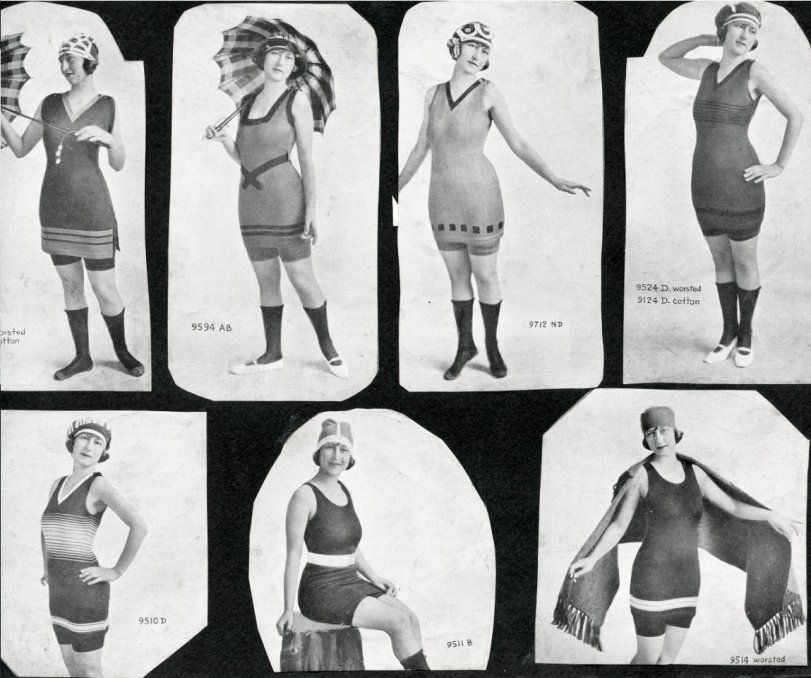 Taken of my mother Gladys Wagner in San Francisco, modeling 1920s swimsuits for a newspaper ad. View full size.
