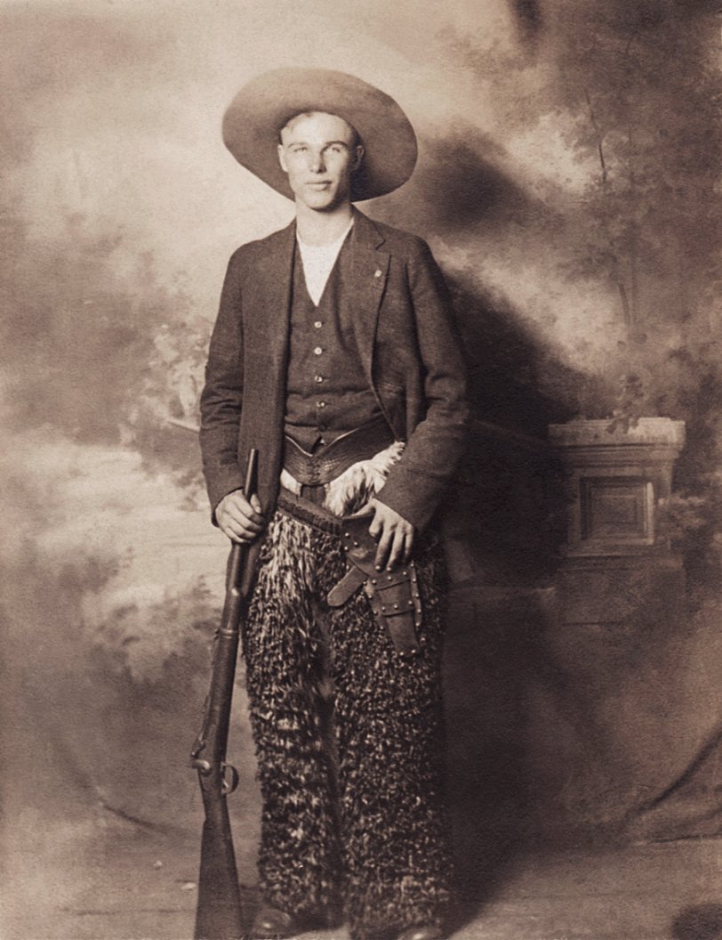 Taken sometime shortly after WWI, somewhere in the SW US, my great-uncle sent this postcard-photo to my grandmother with a "please send money so I can come home" message. View full size.
