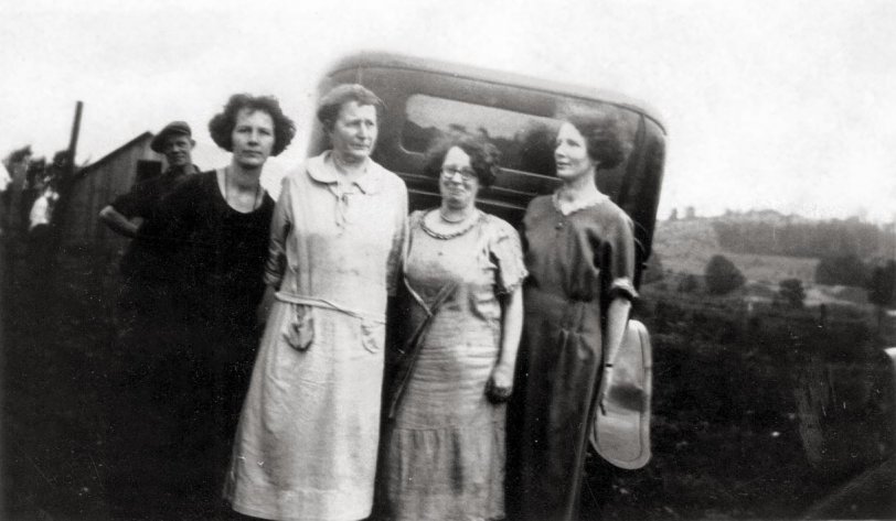 Mama Cynthia, Nellie, Maggie and Daisy Johnson. Cortland, New York. Year unknown.
