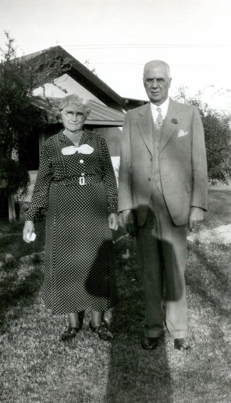 A portrait of a finely dressed 1930's couple that includes the photographer quite prominently. From a collection of photos I found in a Simi Valley, California antique store. View full size.
