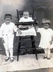 A picture of my dad Tony and his two brothers in the coal mining town of Lake Trade, Pa. 
(ShorpyBlog, Member Gallery)