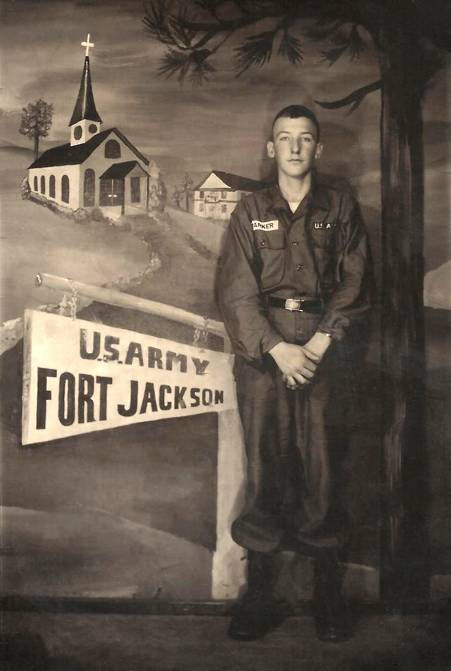 This picture was taken in the early to mid-60s. My Uncle Wayne was in the Army. This was taken as he completed training before he headed for Germany. He was born and raised in Louisiana and Texas. View full size.
