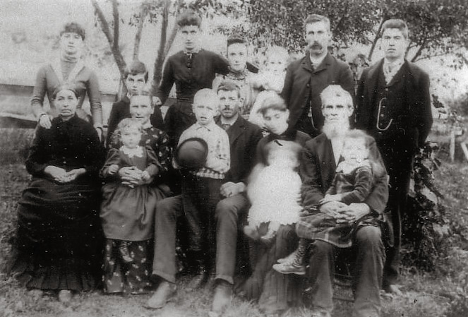 William M. and Delia Ann Burr Warner and some of their nine children. Probably taken about 1900. They lived in Broome County, New York. View full size.
