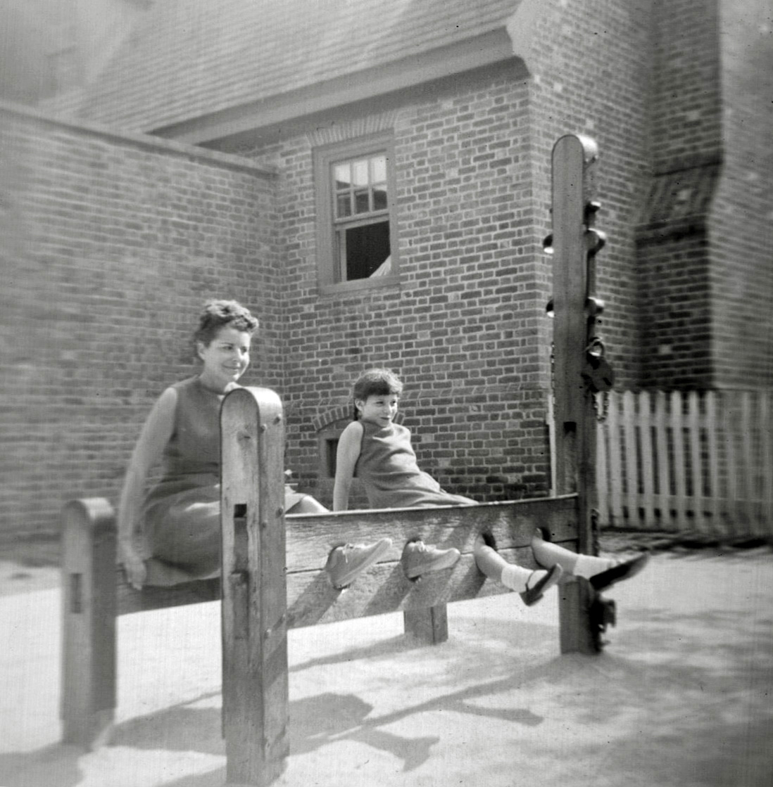 On Labor Day Weekend, just before I started fifth grade, my parents took me on an educational vacation to Colonial Williamsburg. There we did the basic tourist things that one does in Williamsburg, including pose for pictures in the stocks. It was one of many times I and my mother wore the matching red dresses she had made. My brother did not go with us because he was too little. He was left with a family that my father knew from work.