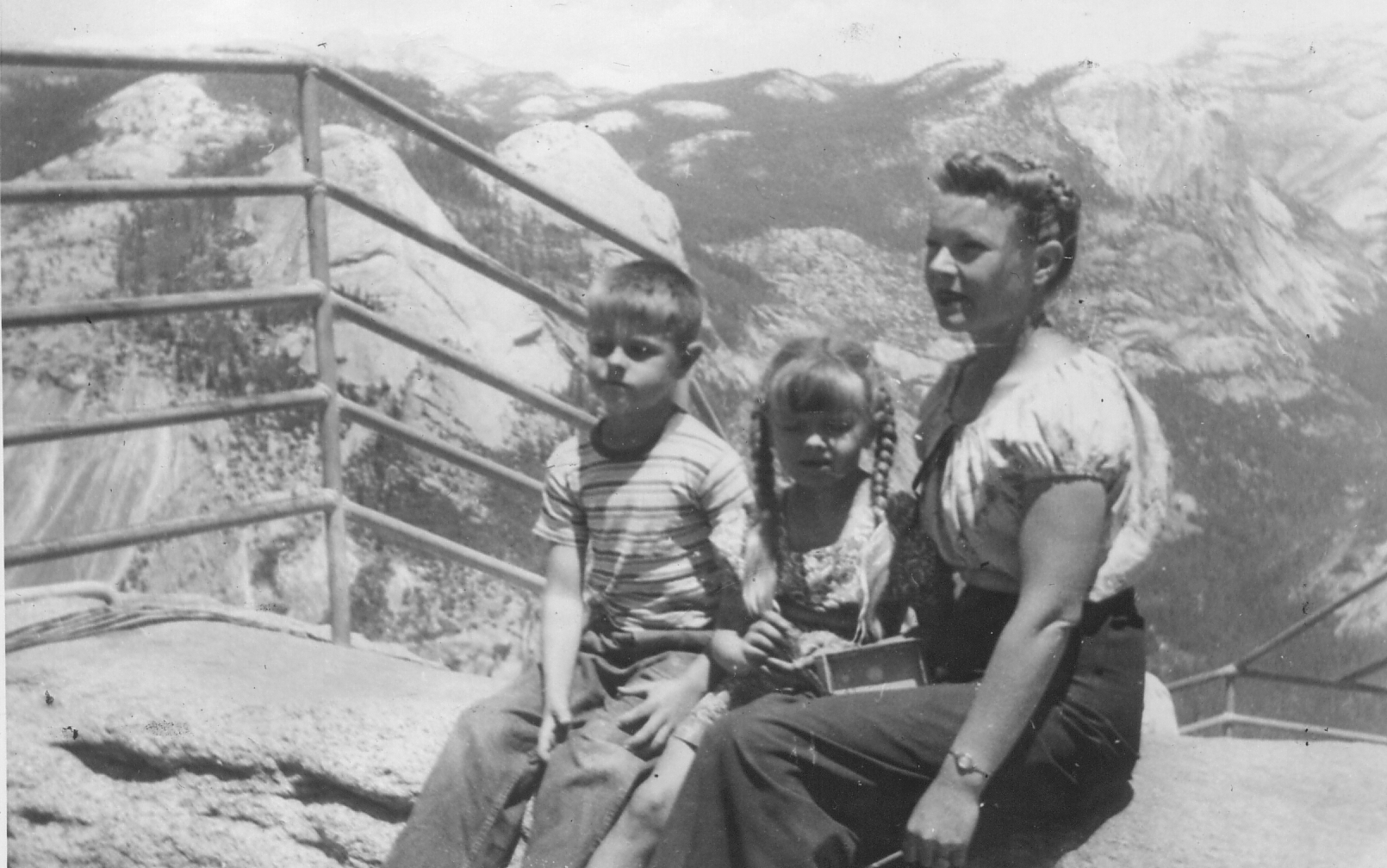 My dad, my aunt Susan and my grandmother in Yosemite, 1947. I would say they'd rather be home watching TV except they didn't own a TV until many years later. View full size.
